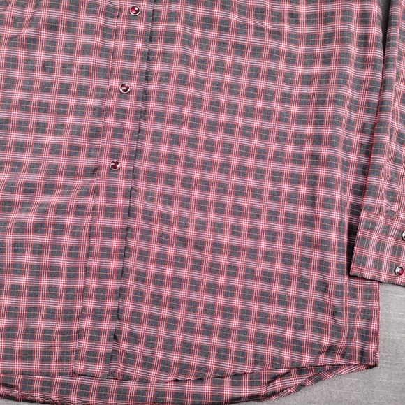 Crazy Horse Plaid Western Shirt Long Sleeve Snap Button Front Mens Size XL - Picture 6 of 12